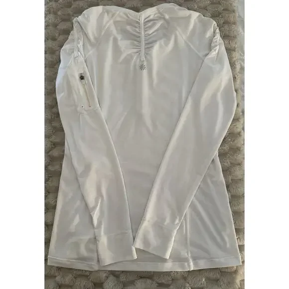 Athleta Womens Tank Green Racerback, White Half Zip, Blue Long Sleeve Lot Size S - Picture 7 of 16